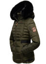 Navahoo Melikaa Damen Winterjacke gefüttert Steppjacke mit Kapuze B844 Olive-Gr.M