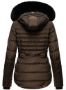 Navahoo Melikaa Damen Winterjacke gefüttert Steppjacke mit Kapuze B844 Chocolate-Gr.M