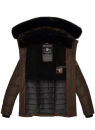 Navahoo Melikaa Damen Winterjacke gefüttert Steppjacke mit Kapuze B844 Chocolate-Gr.M