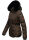 Navahoo Melikaa Damen Winterjacke gefüttert Steppjacke mit Kapuze B844 Chocolate-Gr.M