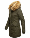 Marikoo Karmaa-Princess Damen Wintejacke mit Fellkragen B808 Olive Größe XS - Gr. 34