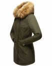 Marikoo Karmaa-Princess Damen Wintejacke mit Fellkragen B808 Olive Größe XS - Gr. 34