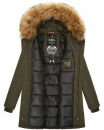 Marikoo Karmaa-Princess Damen Wintejacke mit Fellkragen B808 Olive Größe XS - Gr. 34