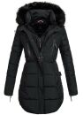Marikoo warme Damen Winter Jacke Stepp Mantel lang B401 Schwarz Größe XXXL - Gr. 46