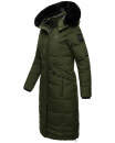 Navahoo Fahmiyaa Damen lange Winterjacke Mantel gesteppt B850 Olive-Gr.XS