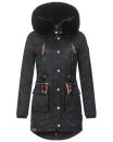 Navahoo Mangala Princess Damen Winterjacke mit Teddyfell B873 Schwarz-Gr.S