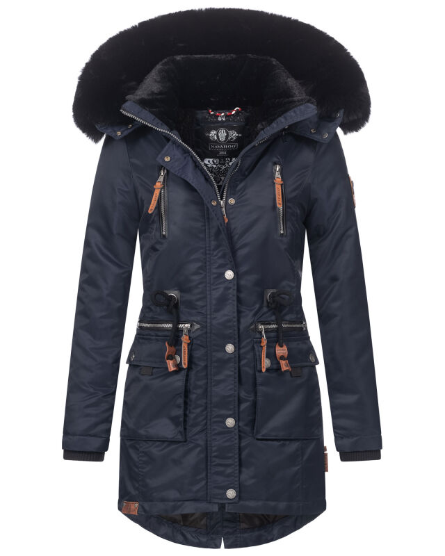 Navahoo Mangala Princess Damen Winterjacke mit Teddyfell B873 Navy-Gr.S