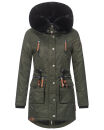 Navahoo Mangala Princess Damen Winterjacke mit Teddyfell B873 Grün-Gr.XS