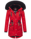 Navahoo Mangala Princess Damen Winterjacke mit Teddyfell B873 Rot-Gr.XS