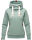 Navahoo Damen Sweatshirt Hoodie mit Kapuze B563 Dusty Mint Melange Größe L - Gr. 40