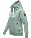 Navahoo Damen Sweatshirt Hoodie mit Kapuze B563 Dusty Mint Melange Größe XS - Gr. 34