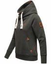 Navahoo Damen Sweatshirt Hoodie mit Kapuze B563 Dark Grey Melange Größe L - Gr. 40