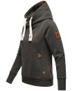 Navahoo Damen Sweatshirt Hoodie mit Kapuze B563 Dark Grey Melange Größe XS - Gr. 34