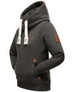 Navahoo Damen Sweatshirt Hoodie mit Kapuze B563 Dark Grey Melange Größe XS - Gr. 34