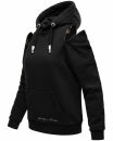 Navahoo Zuckerbärchen Damen Hoodie Sweatshirt Pullover mit Kapuze B901 Schwarz-Gr.XXL