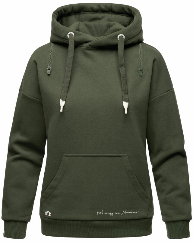 Navahoo Zuckerbärchen Damen Hoodie Sweatshirt Pullover mit Kapuze B901 D.Olive-Gr.M