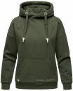 Navahoo Zuckerbärchen Damen Hoodie Sweatshirt Pullover mit Kapuze B901 D.Olive-Gr.M