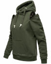 Navahoo Zuckerbärchen Damen Hoodie Sweatshirt Pullover mit Kapuze B901 D.Olive-Gr.M