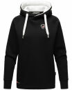 Navahoo Airii Damen Kapuzenpullover Sweatshirt Hoodie Longline B906 Schwarz Größe S - Gr. 36