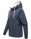Navahoo Airii Damen Kapuzenpullover Sweatshirt Hoodie Longline B906 Blau - Melange Größe S - Gr. 36