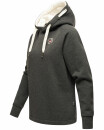 Navahoo Airii Damen Kapuzenpullover Sweatshirt Hoodie Longline B906 Dunkelgrau - Melange Größe S - Gr. 36