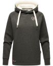 Navahoo Airii Damen Kapuzenpullover Sweatshirt Hoodie Longline B906 Dunkelgrau - Melange Größe M - Gr. 38