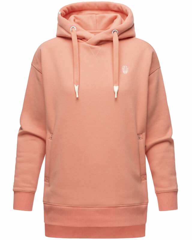 Navahoo Silberengelchen Damen Kapuzenpullover Sweatshirt Longline B906 Apricot-Gr.S