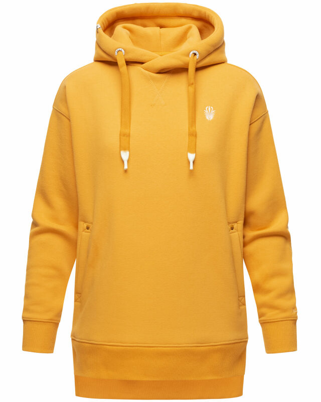 Navahoo Silberengelchen Damen Kapuzenpullover Sweatshirt Longline B906 Gelb-Gr.L