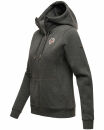 Marikoo Setsunaa Damen Sweatjacke Hoodie Pullover Pulli Sweater Kapuze B907 D.Grau-Mel.-Gr.M