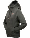 Marikoo Setsunaa Damen Sweatjacke Hoodie Pullover Pulli Sweater Kapuze B907 D.Grau-Mel.-Gr.M