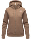 Marikoo Setsunaa Damen Sweatjacke Hoodie Pullover Pulli Sweater Kapuze B907 Taupe-Mel.-Gr.S