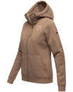 Marikoo Setsunaa Damen Sweatjacke Hoodie Pullover Pulli Sweater Kapuze B907 Taupe-Mel.-Gr.S