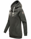 Marikoo Izuyaa Damen Hoodie Pullover Pulli Sweater mit Kapuze B908 D.Grau-Mel.-Gr.S
