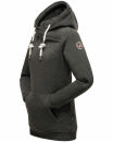 Marikoo Izuyaa Damen Hoodie Pullover Pulli Sweater mit Kapuze B908 D.Grau-Mel.-Gr.M