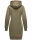 Navahoo Kirschblüte Damen Kleid Longline Hoodie Kapuzenpullover Pullikleid Olive-Mel.-Gr.S