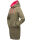 Navahoo Kirschblüte Damen Kleid Longline Hoodie Kapuzenpullover Pullikleid Olive-Mel.-Gr.M