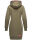 Navahoo Kirschblüte Damen Kleid Longline Hoodie Kapuzenpullover Pullikleid Olive-Mel.-Gr.XL