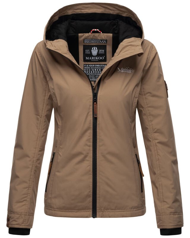 Marikoo Brombeere Damen Übergangsjacke B862 Taupe Größe M - Gr. 38