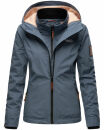 Marikoo Erdbeere Designer Damen Winter leicht gefüttert mit Kapuze B659 Dusty Blue Größe XS - Gr. 34