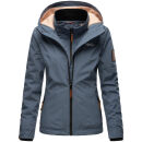 Marikoo Erdbeere Designer Damen Winter leicht gefüttert mit Kapuze B659 Dusty Blue Größe XXL - Gr. 44
