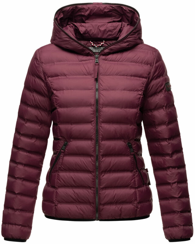 Navahoo Neevia Damen Stepp Jacke Übergangsjacke Steppjacke mit Kapuze B859 Weinrot-Gr.M