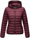 Navahoo Neevia Damen Stepp Jacke Übergangsjacke Steppjacke mit Kapuze B859 Weinrot-Gr.M