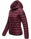 Navahoo Neevia Damen Stepp Jacke Übergangsjacke Steppjacke mit Kapuze B859 Weinrot-Gr.M
