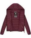 Navahoo Neevia Damen Stepp Jacke Übergangsjacke Steppjacke mit Kapuze B859 Weinrot-Gr.M