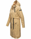 Navahoo Josinaa Damen leichte Damen Übergangs Jacke Mantel mit Kapuze B863 Beige-Gr.M