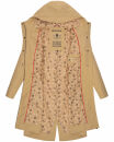 Navahoo Josinaa Damen leichte Damen Übergangs Jacke Mantel mit Kapuze B863 Beige-Gr.M