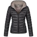 Marikoo Lucy Damen Steppjacke Übergangsjacke B651 Schwarz Größe XXXL - Gr. 46