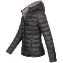 Marikoo Lucy Damen Steppjacke Übergangsjacke B651 Schwarz Größe XXXL - Gr. 46