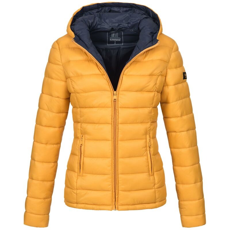 Marikoo Lucy Damen Steppjacke Übergangsjacke B651 Gelb Größe XXXL - Gr. 46