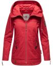 Navahoo Wekoo Damen Übergangs Jacke mit Kapuze B692 Rot Muster Größe S - Gr. 36